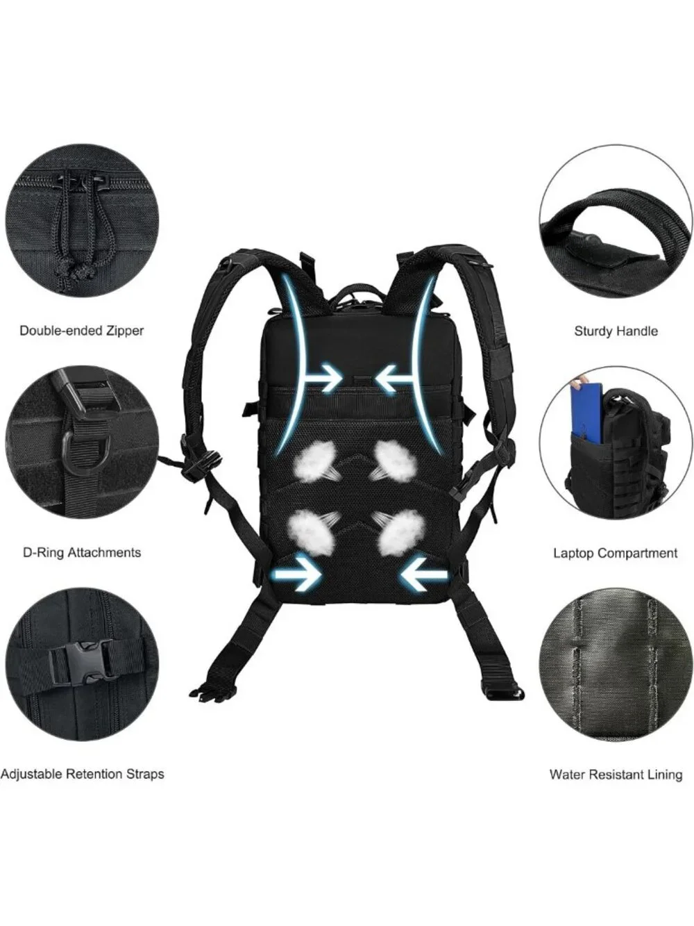 45L Military Tactical Backpack - Heavy Duty Molle 3-Day Assault Pack for Hiking